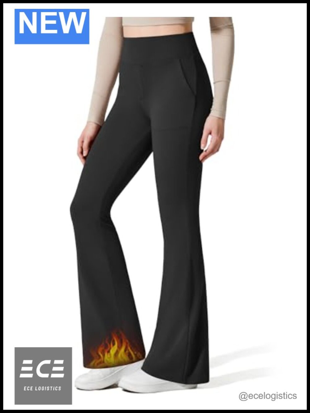 Fleece Lined Flare Yoga Pants High Waist Bootcut Thermal Leggings